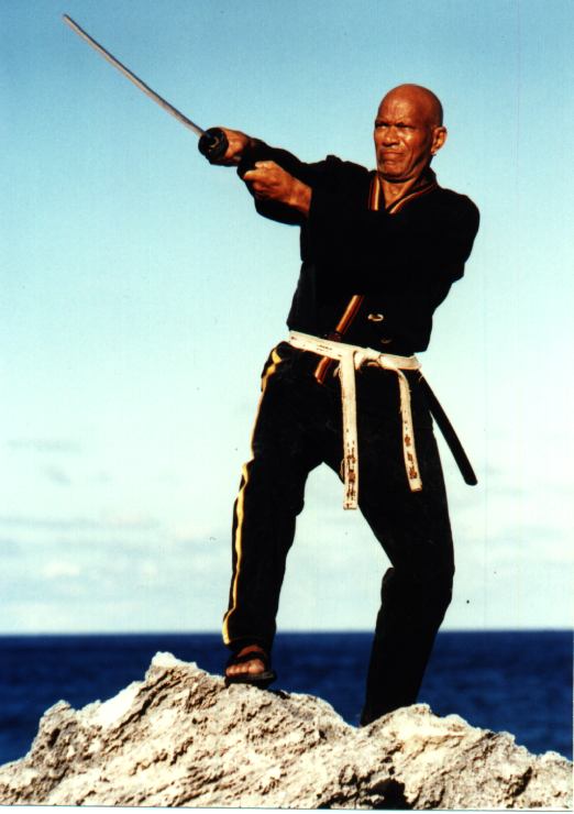 Skipper Ingham with sword